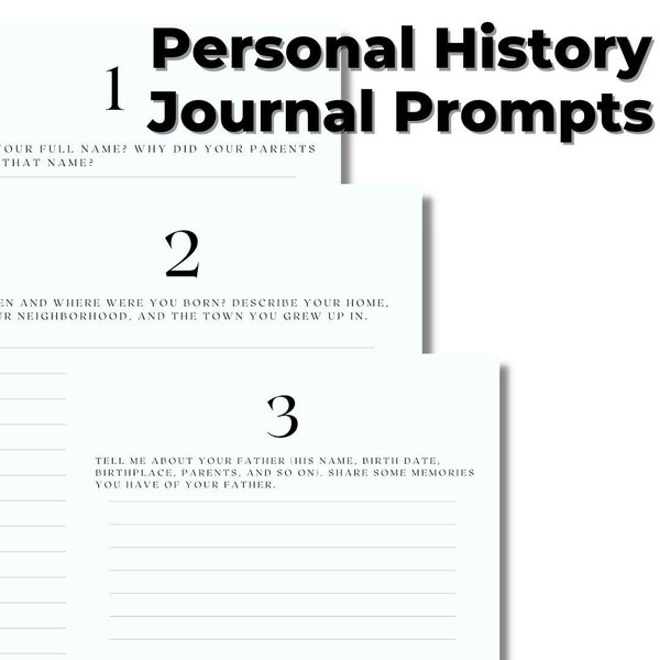 Personal History Journal Prompts | Family History | Journal