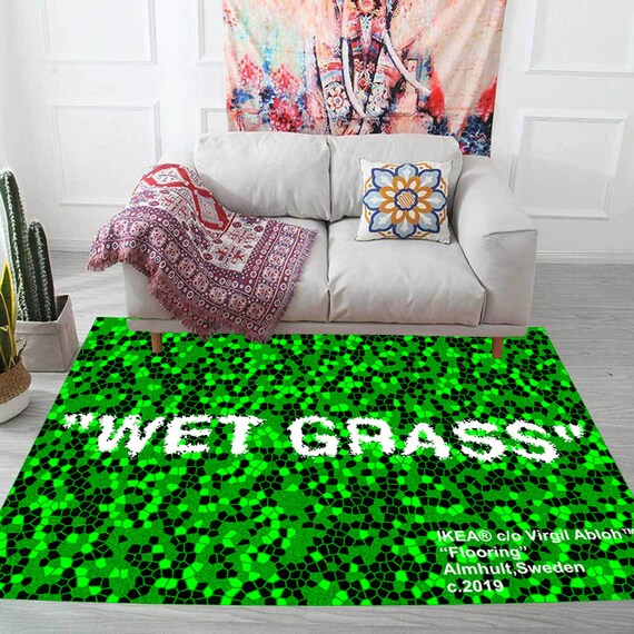 Wet Grass Rug,wet-grass Rug, Wet Grass Patterned, Green Rug, Home