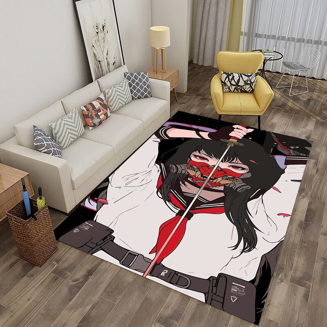 Anime Girl, Anime Rug, Custom Rug,japan Design,popular Rug,anime,area ...