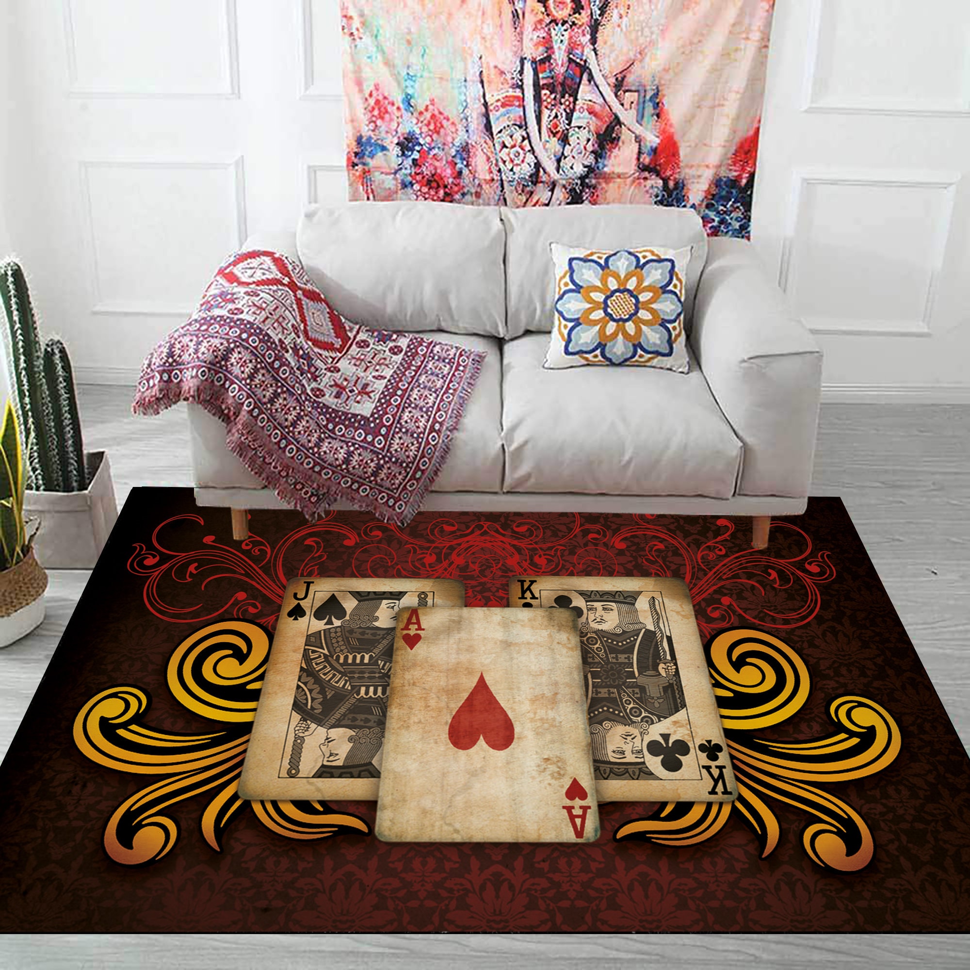 Playing Card Rug Cards Rug Casino Party Rugpoker - Etsy