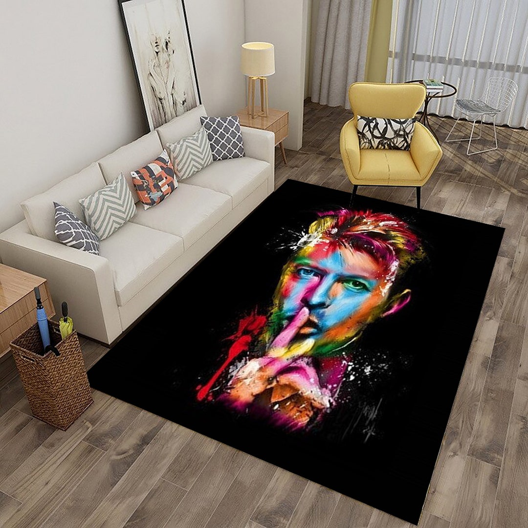 David Bowie Rug,colorful Rug,david Bowie Patterned Rug,art Rug,living