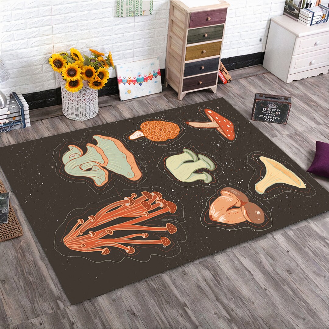 Mushroom Rug, Mushroom Design, Cute Mushroom Rug, Mushrooms,rugs for
