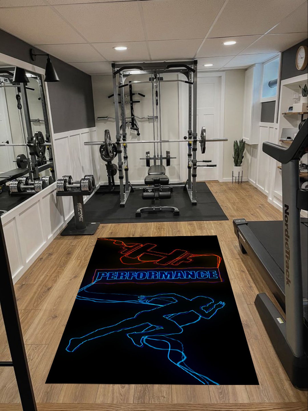 Weightlifting Rug,neon Rug,home Gym Rug,gym Rug,rugs for Gym Room,fitness Rug,gym Carpet,modern