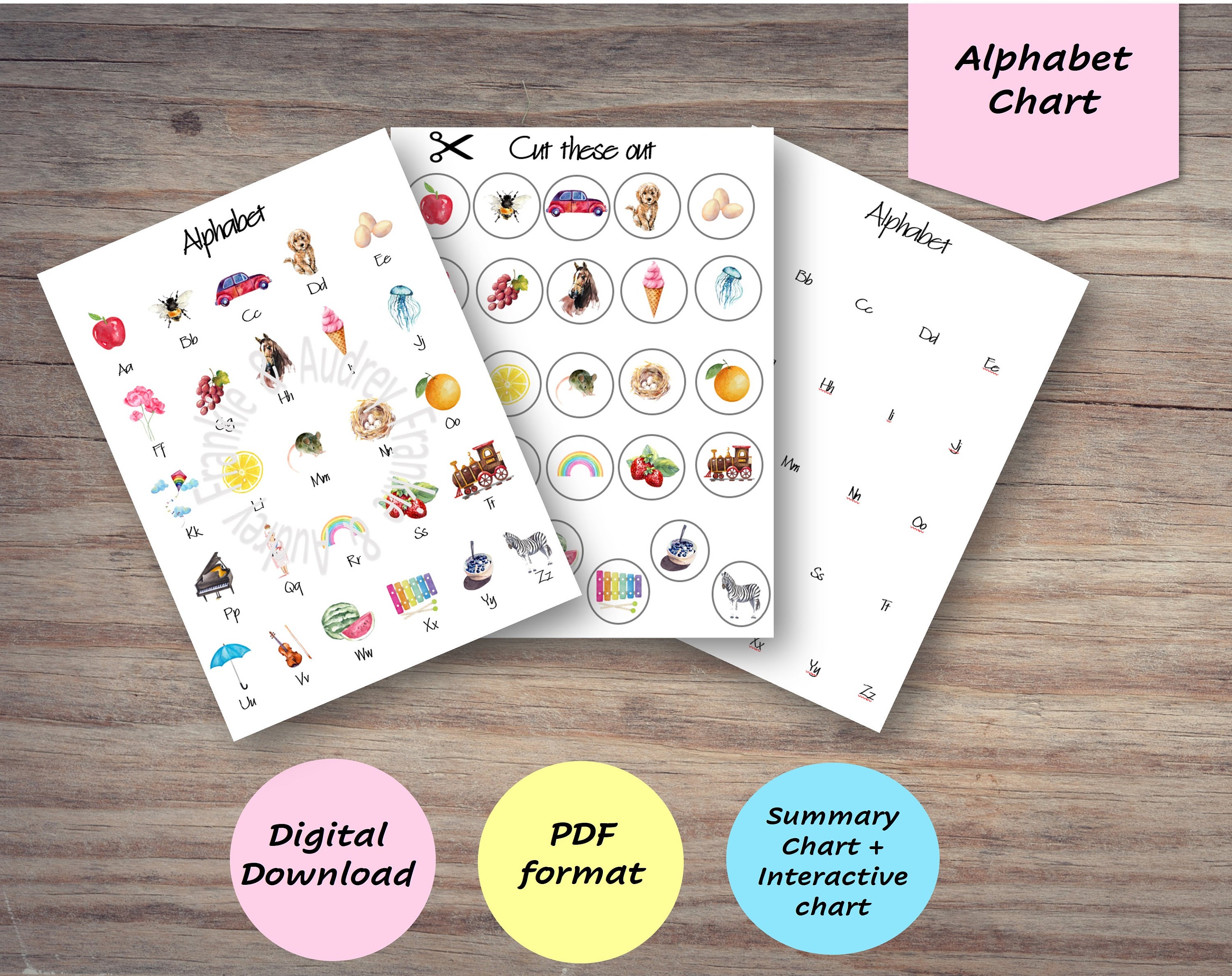 Printable ABC Alphabet Poster Preschool Classroom Learning & Education