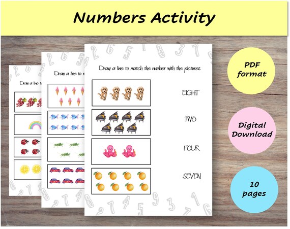 Counting Numbers Activity Number Association Game Early | Etsy