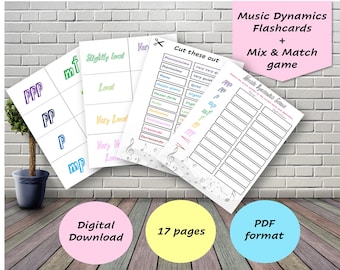 Music Flashcards | Dynamics | Mix & Match Game | Music Classroom Learning