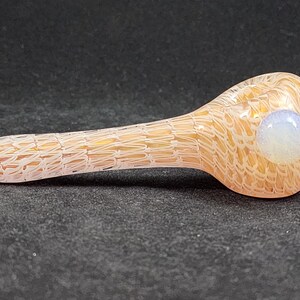 White & Pink Glass Coil Pipe