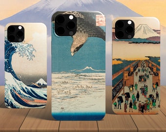 Japan Art Fujiyama Kanagawa Wave Ukiyo-e Phone Case Fit For iPhone 14 Pro Plus, 13, 15, 11, X, Samsung Galaxy, Huawei, Xiaomi, Google Pixel