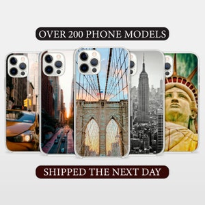 New York Phone Case, Skyscraper Yellow Taxi Statue of Liberty USA Cover for iPhone 14 13 15 16 Pro Max Samsung S23 S24 A13 A03 Xiaomi 105