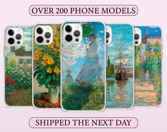 Claude Monet Painting Phone Case, Original Painter Vintage Watercolor Cover for iPhone 14 13 15 16 Pro Max Samsung S23 S24 A13 A03 Xiaomi 91