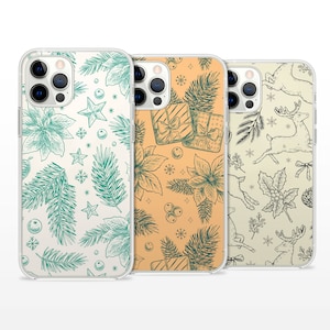 Pastel Christmas Phone Case, Soft Xmas Cute Lovely Holiday Season Fun Cover for iPhone 15 14 13 15 16 Pro Max Samsung S23 S24 A13 Xiaom 137