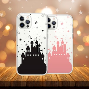Princess Castle Phone Case, Clear Fairy Tale Black Pink White Prince Cover for iPhone 15 14 13 15 16 Pro Max Samsung S23 S24 A13 Xiaom 135
