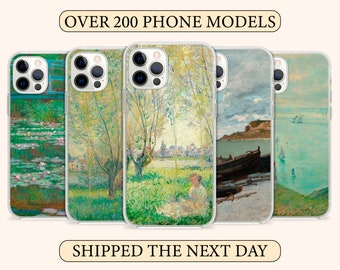 Claude Monet Original Art Phone Case, French Painter Oil Painting Cover for iPhone 14 13 15 16 Pro Max Samsung S23 S24 A13 A03 Xiaomi 93