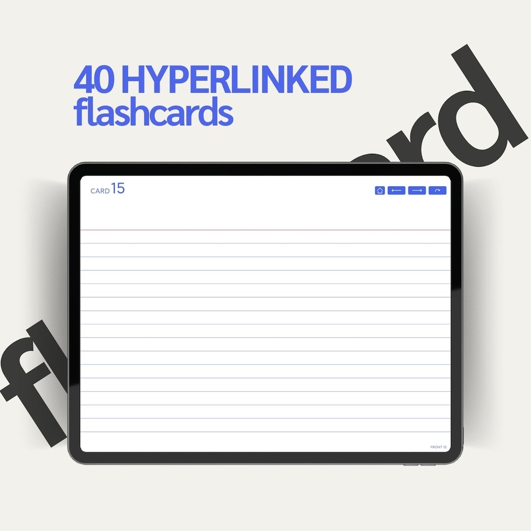 Digital Flashcards - 40 Digital Hyperlinked Flash Cards - 3 Minimal ...