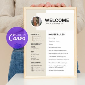 Editable Airbnb House Rules Template: Beige Welcome Guide (Canva)