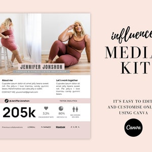 1 Page Media Kit Template | Influencer Media Kit | TIkTok Media Kit | Social media kit | Influencer Media Press Kit | Canva Template
