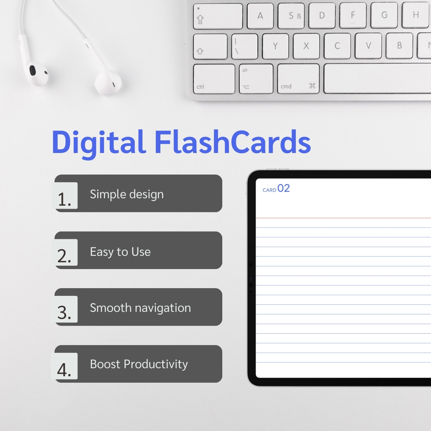 Digital Flashcards 40 Digital Hyperlinked Flash Cards 3 Minimal Layouts ...