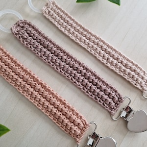 PATTERN: Crochet pacifier clip Hugo, PDF-pattern in english (US terms)
