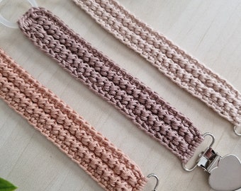 PATTERN: Crochet pacifier clip Hugo, PDF-pattern in english (US terms)