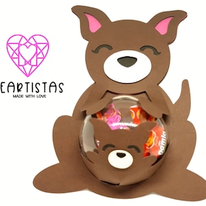 Fichiers coupés kangourou, ornement, artisanat en papier, dessins 3D, cadeau, carte, svg, png, eps, AI, PDF, cricut, papier cartonné, silhouette