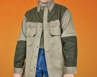 Vintage Cotton Cargo Shirt Master Sportsman Rugged Outdoor Gear Military Hunting Utility Overshirt Safari Colourblock Button Up Grunge 90s