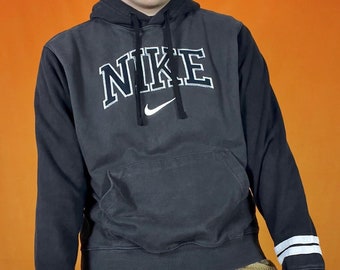 Vintage Nike Hoodie Sweatshirt Pullover Embroidered Swoosh Logo Spellout Graphic Print Retro Jumper Streetwear 90s Y2K