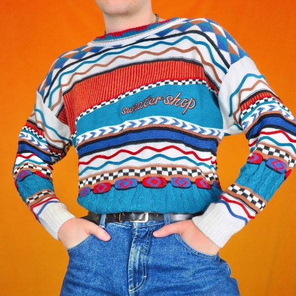 Geometric Printed Knit Sweater main image 1