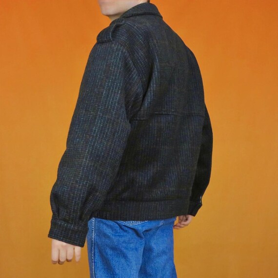 Vintage Wool Check Bomber Jacket Tartan Plaid Pat… - image 3