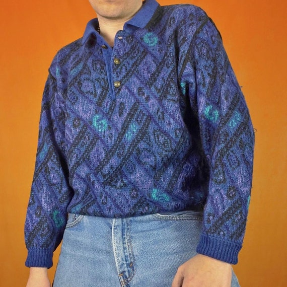 Vintage Funky Pattern Sweater Retro Abstract Geome