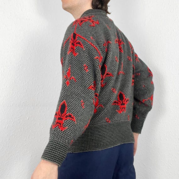 Vintage Collared Chunky Knit Pattern Sweater Funk… - image 3