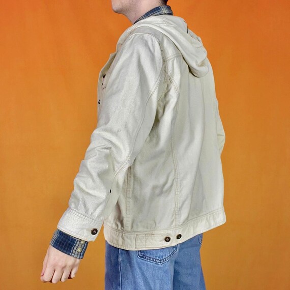 Vintage Corduroy Bomber Jacket Hooded Button Up C… - image 3