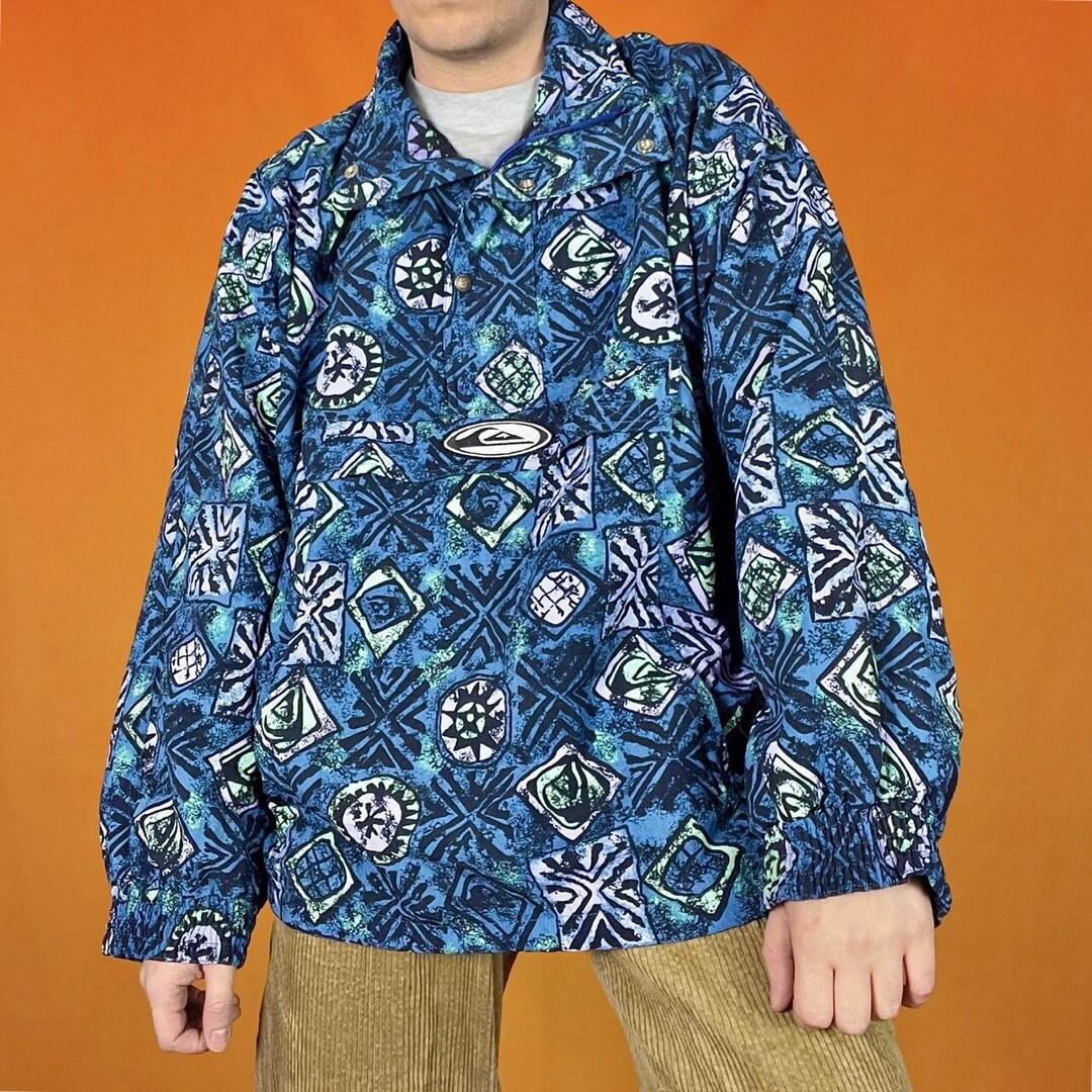 Vintage Quiksilver Windbreaker Jacket Ski Snowboard Winter Gear Quarter ...