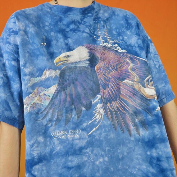 Vintage Eagle Tie Dye Graphic TShirt Canada Columbia… Gem