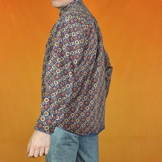 Vintage Funky Pattern Cotton Shirt Retro Moroccan… - image 3