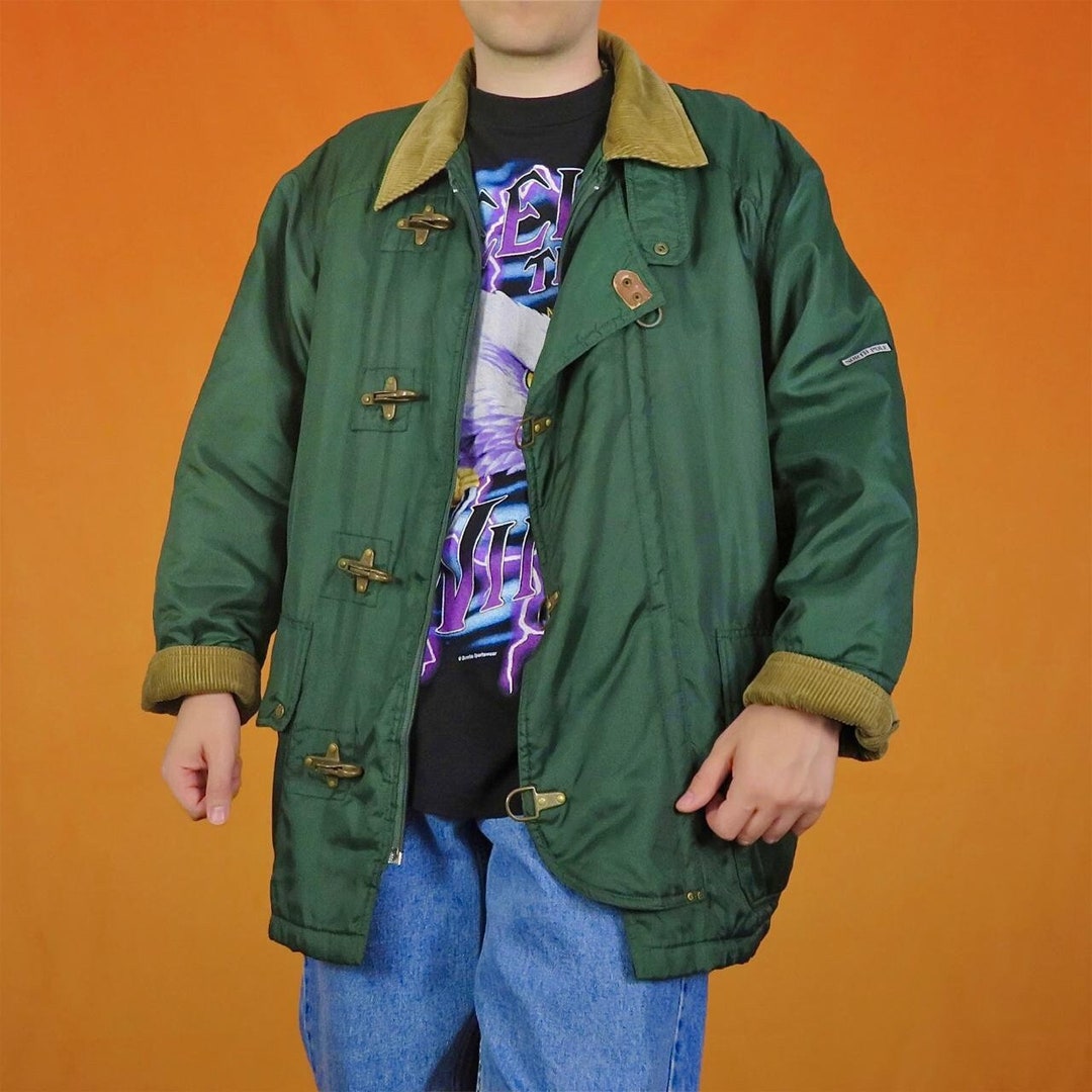 Vintage Fireman Duffle Jacket Parka Field Barn Chore Workwear Outdoors