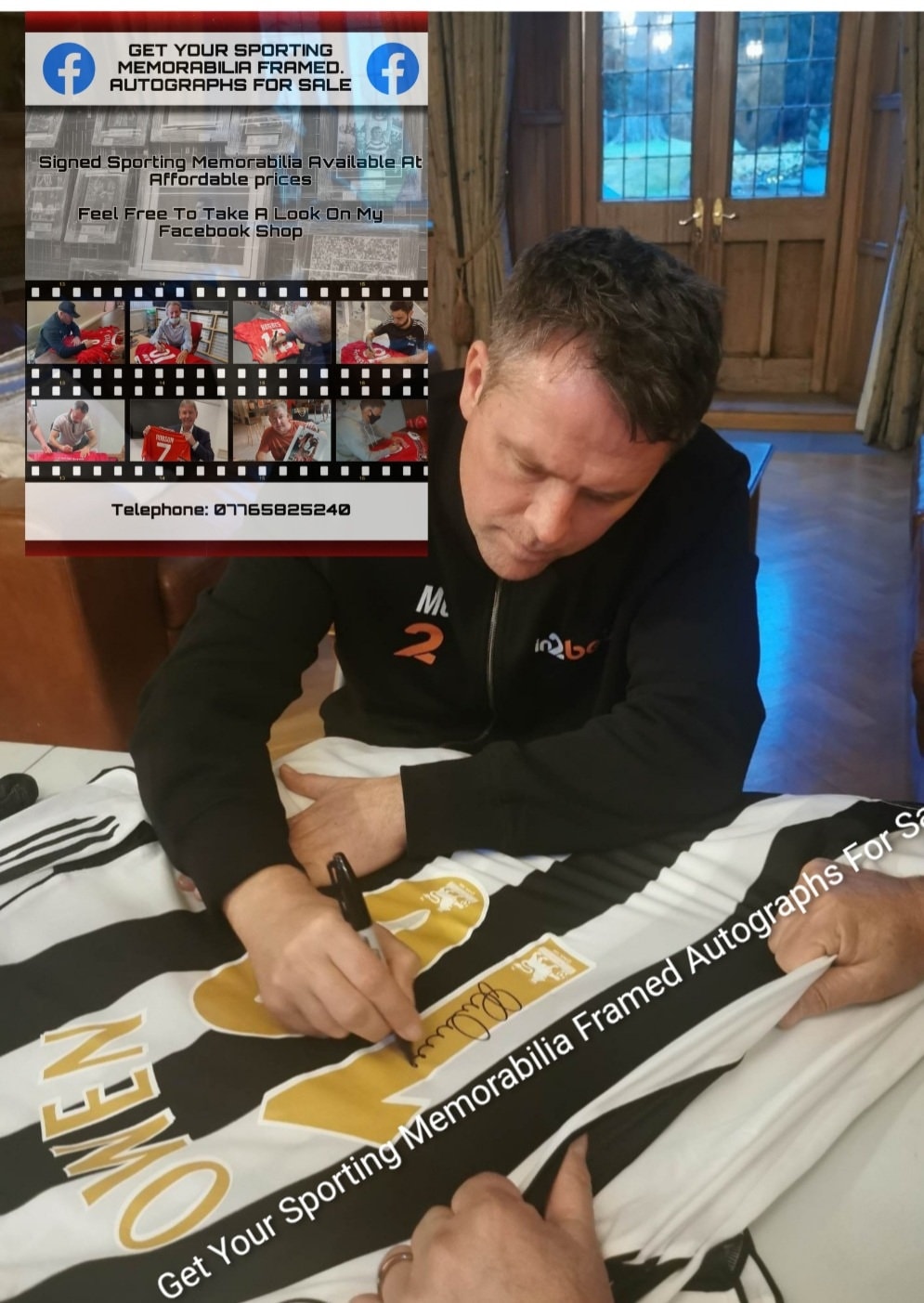 Michael Owen signed Newcastle United shirt