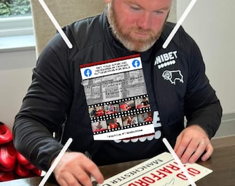 Wayne Rooney signed metal Road sign.