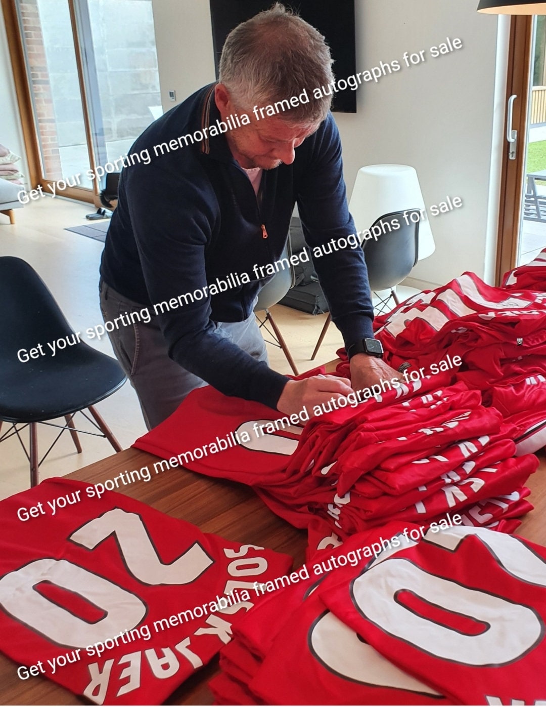 Ole Gunnar Solskjaer Signed 1999 Champions League Shirt,25th