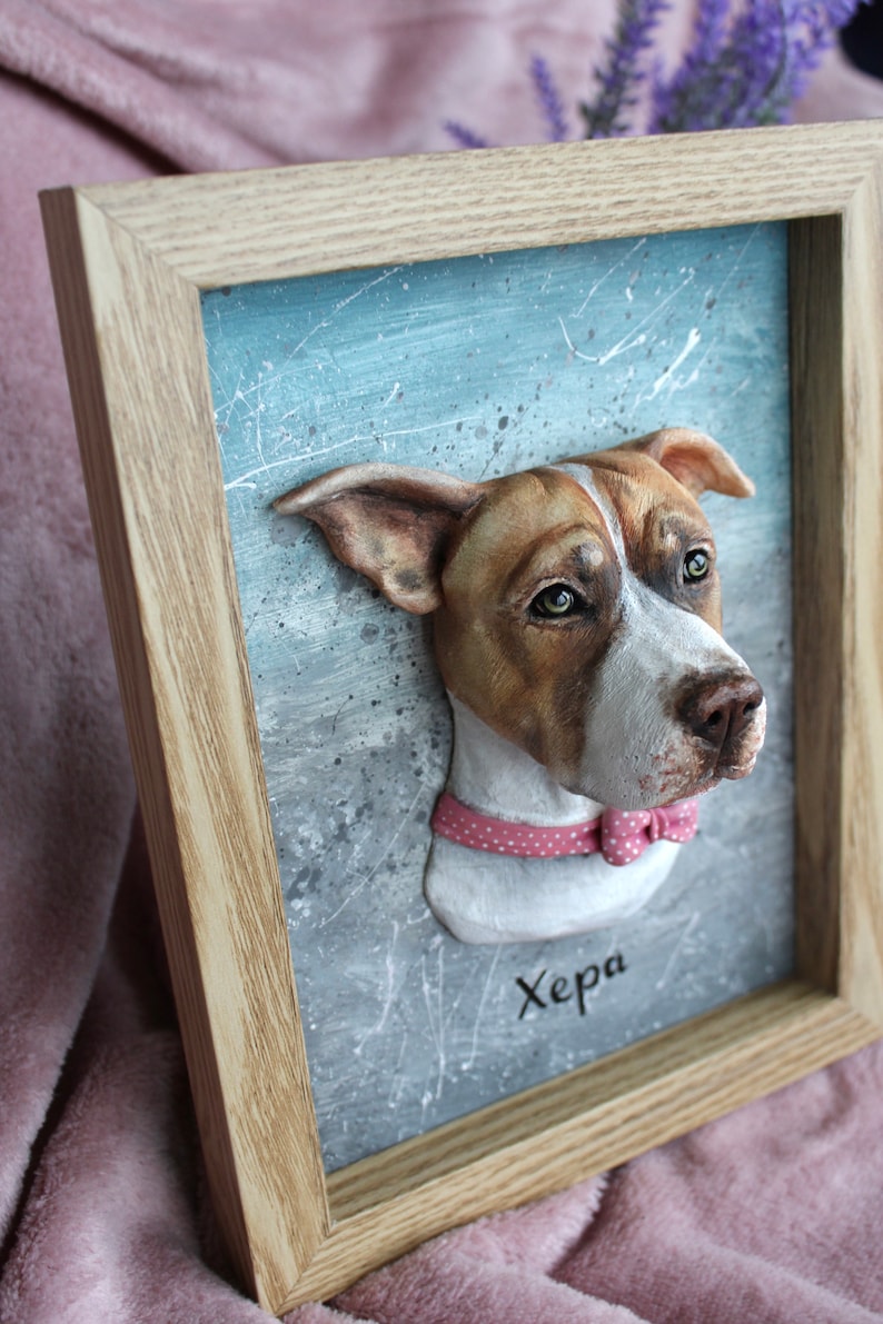 Custom 3D Pet Portrait Handmade Polymer Clay Dog 3d Dog Etsy
