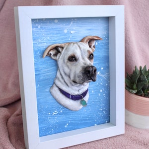 Custom Pet Portrait - Handmade Polymer Clay Dog - 3d Dog Portrait - Dog Mom Gift - Custom Pet Sculpture - Pet Loss Gift - Custom Dog Frame