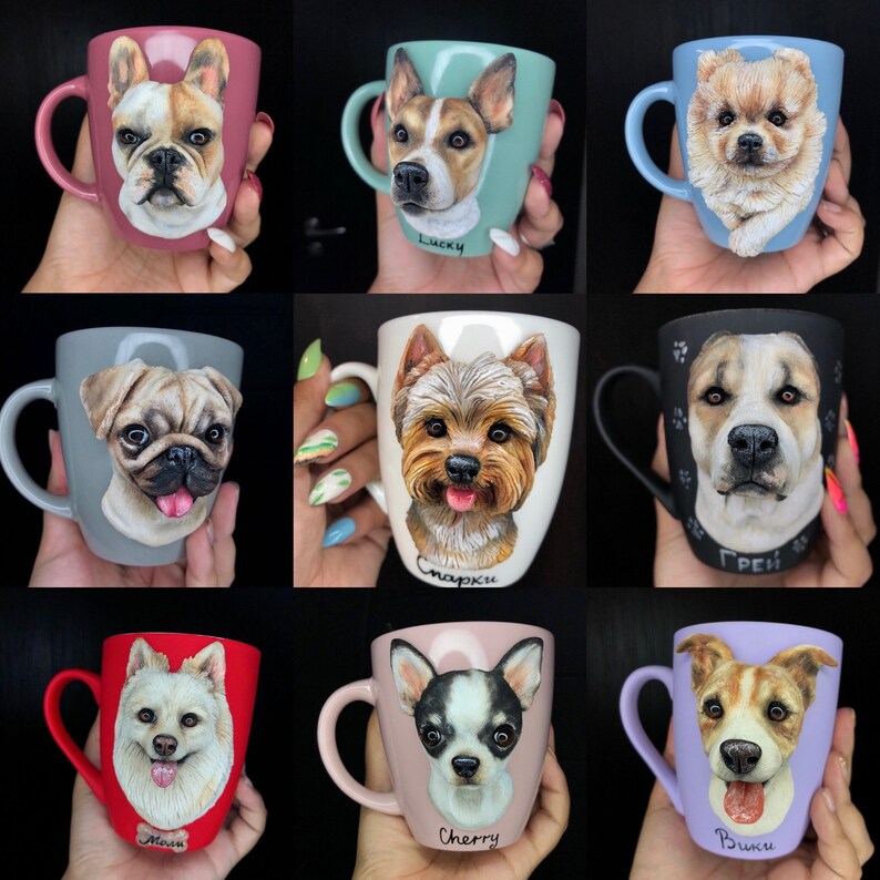 3d Custom Pet Mug Handmade Polymer Clay Dog Mug Dog Portrait Custom Pet Sculpture Pet Loss Gift Cocker Spaniel Gift Dog Mom Gift image 7