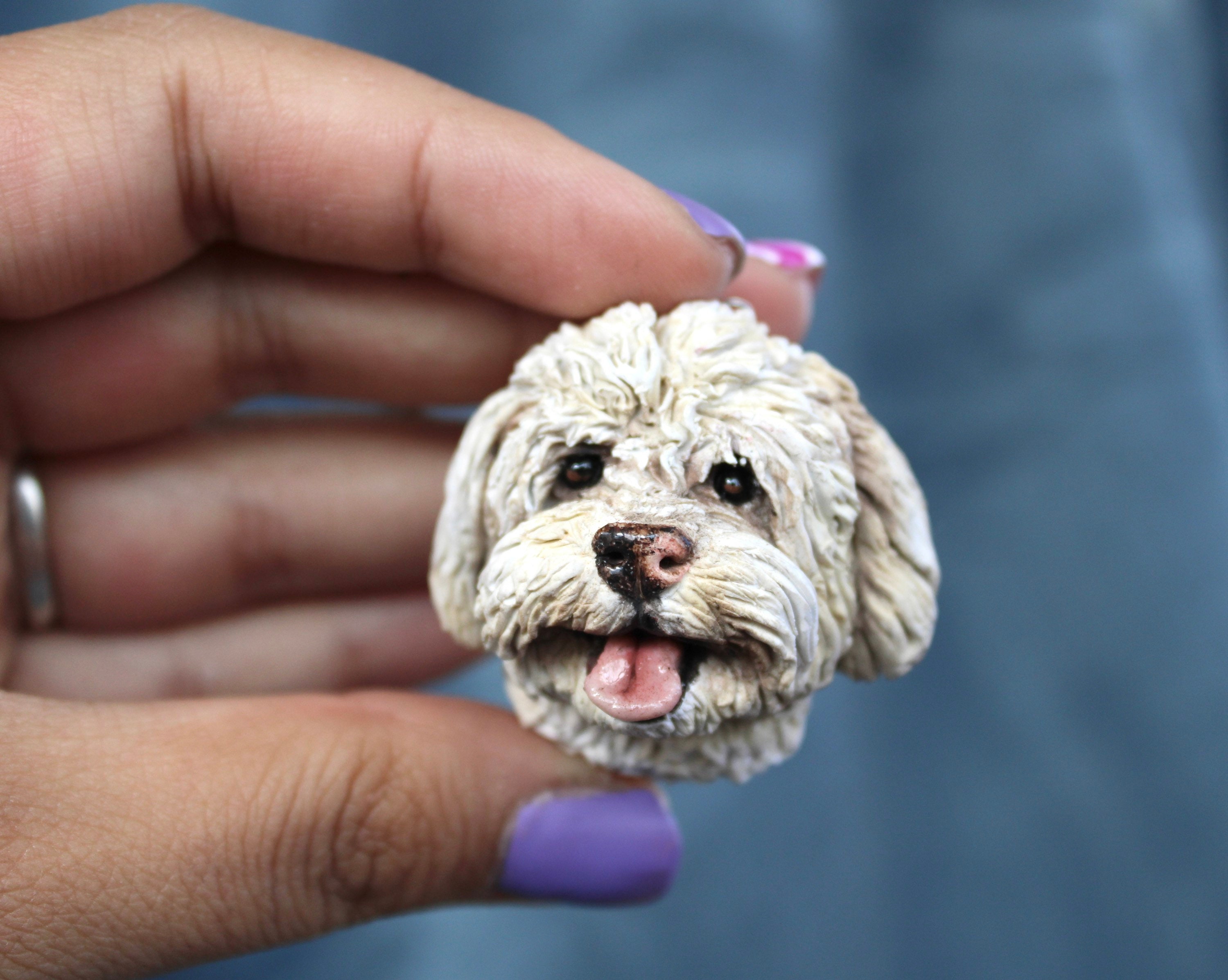 Custom Pet Keychain Polymer Clay Dog Sculpture Pet Memorial Etsy