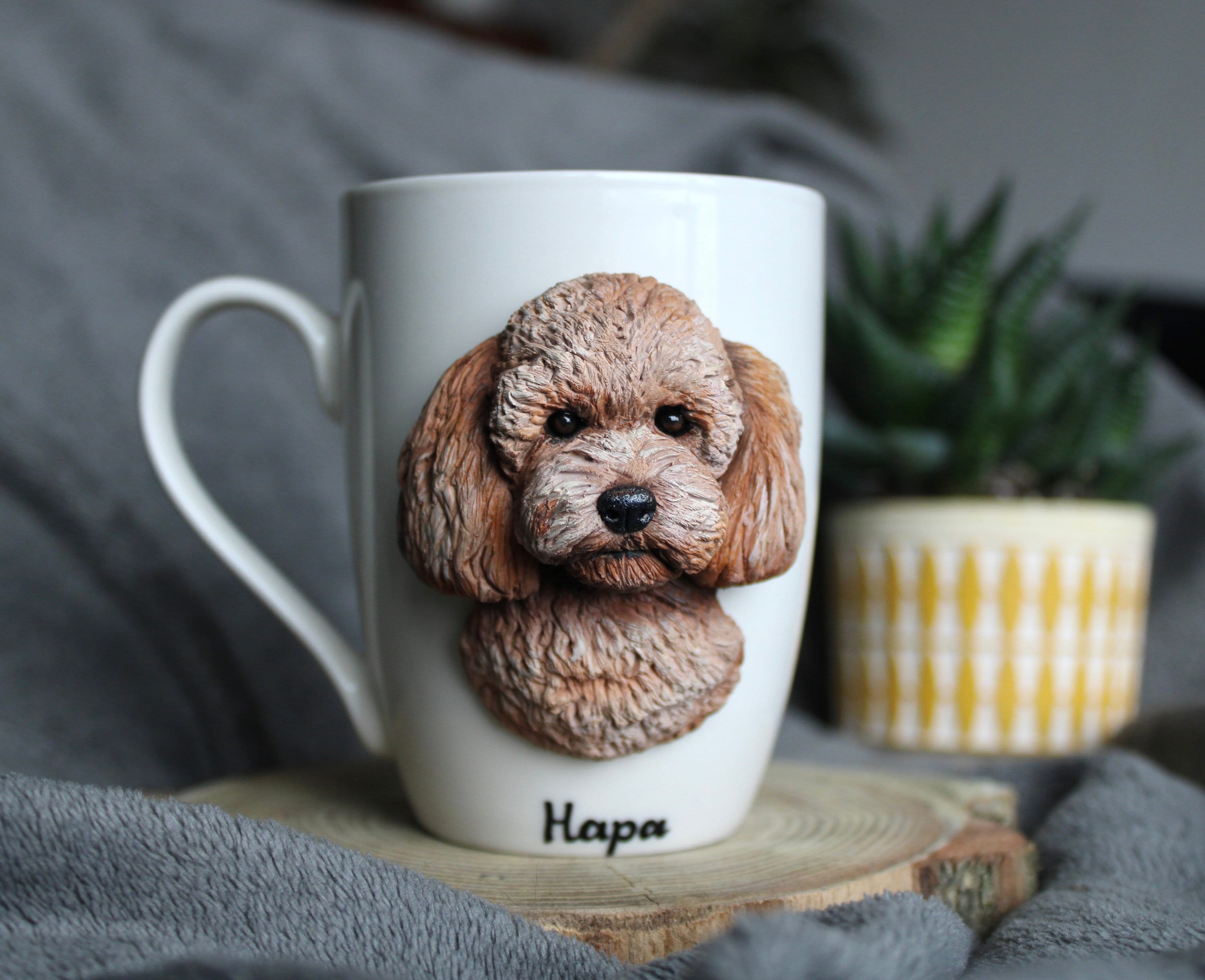 Custom 3d Dog Mug Personalized Polymer Clay Dog Mug 3d Dog