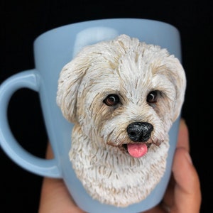 3d Custom Pet Mug Handmade Polymer Clay Dog Mug Retrato de perro Escultura personalizada de mascota Regalo para la pérdida de mascotas Cocker Spaniel Gift Dog Mom Gift imagen 9