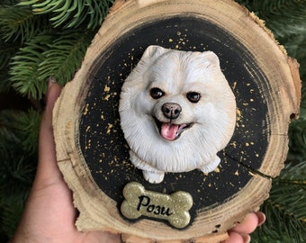 Custom 3d Pet Portrait - Handmade Polymer Clay Dog - 3d Dog Portrait - Dog Mom Gift - Custom Pet Sculpture - Pet Loss Gift - Pomeranian gift