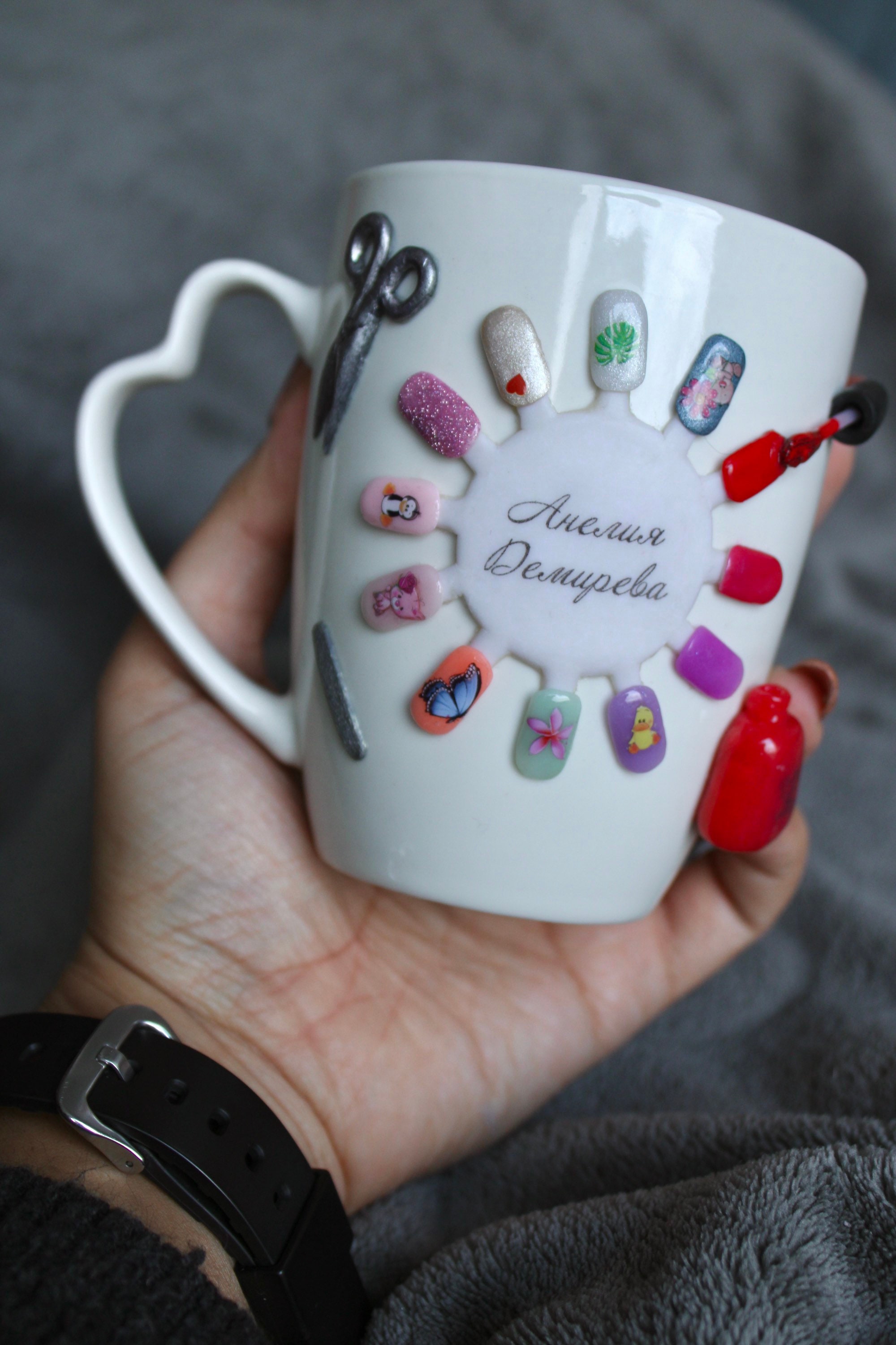 Custom Nail Artist Mug Nail Artist Gift Handmade Polymer Etsy