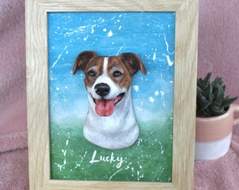 Retrato de mascota 3D personalizado - Perro de arcilla polimérica hecho a mano - Retrato de perro 3D - Regalo de mamá de perro - Escultura de mascota personalizada - Regalo de pérdida de mascota - Marco de perro