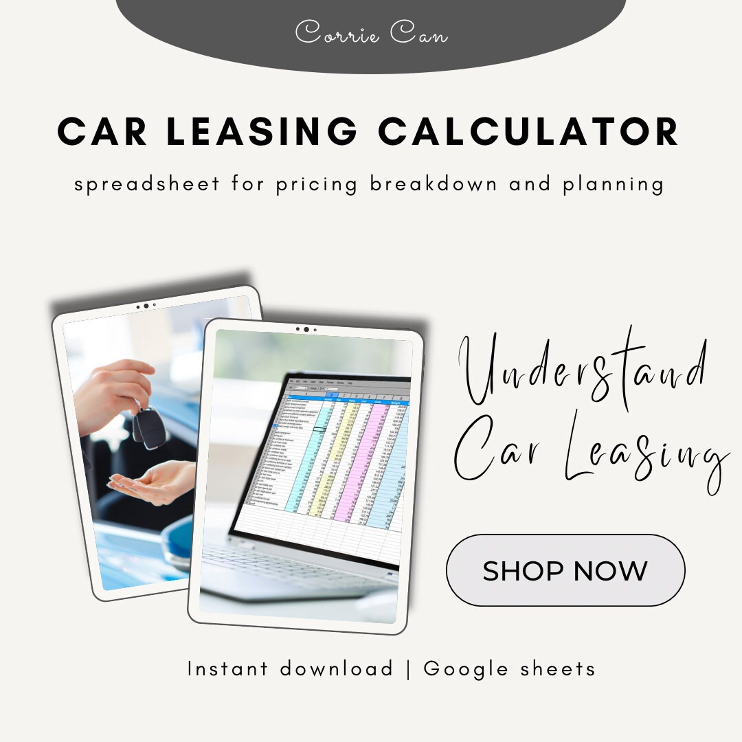 Car Leasing Calculator Instant Download Car Calculator Car Etsy