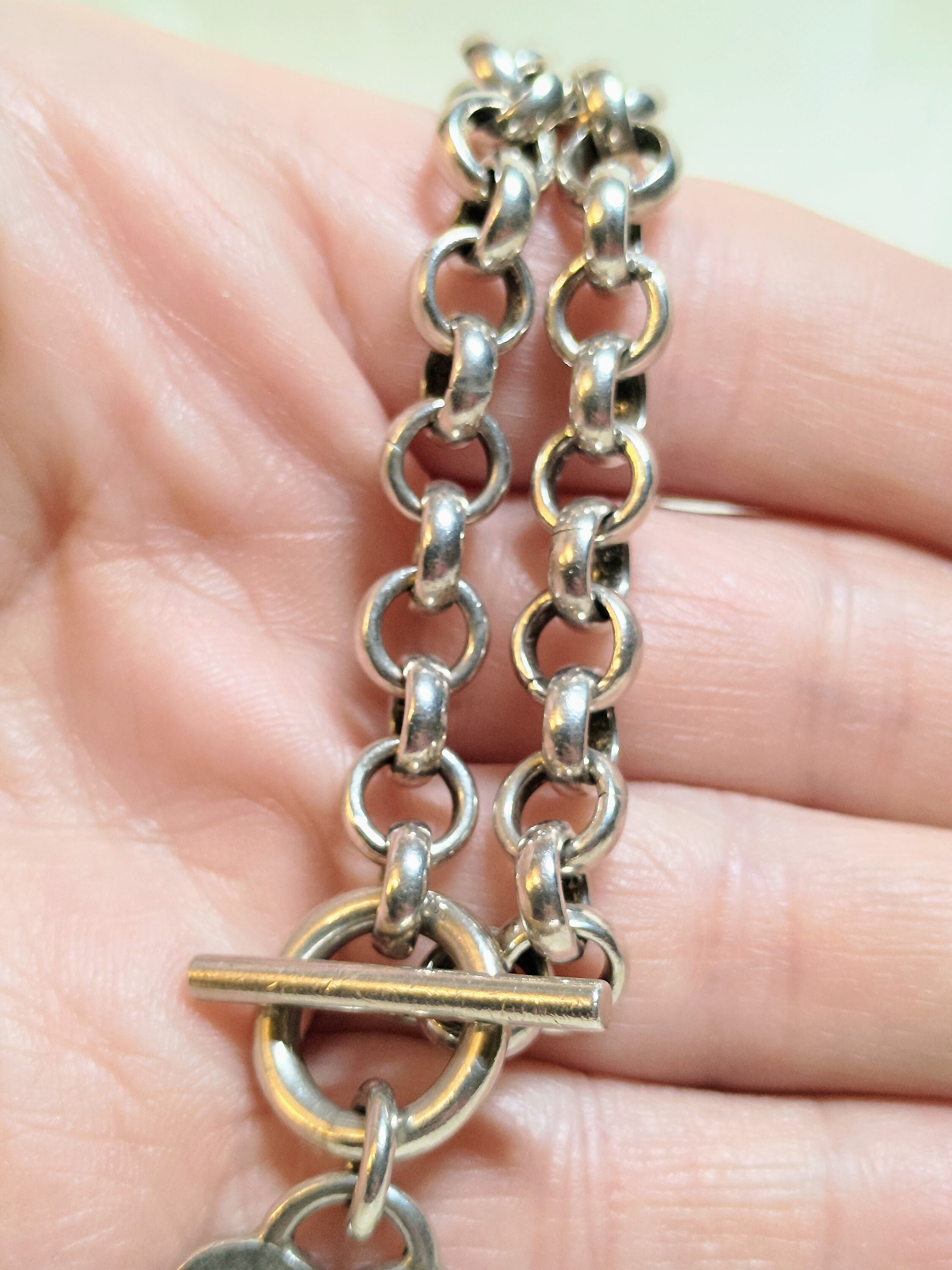 Bracciale In Argento 925 Con Catena Belcher E Charm Cuore, Made In Italy, Lunghezza 19 Cm, Confezione Regalo - 3