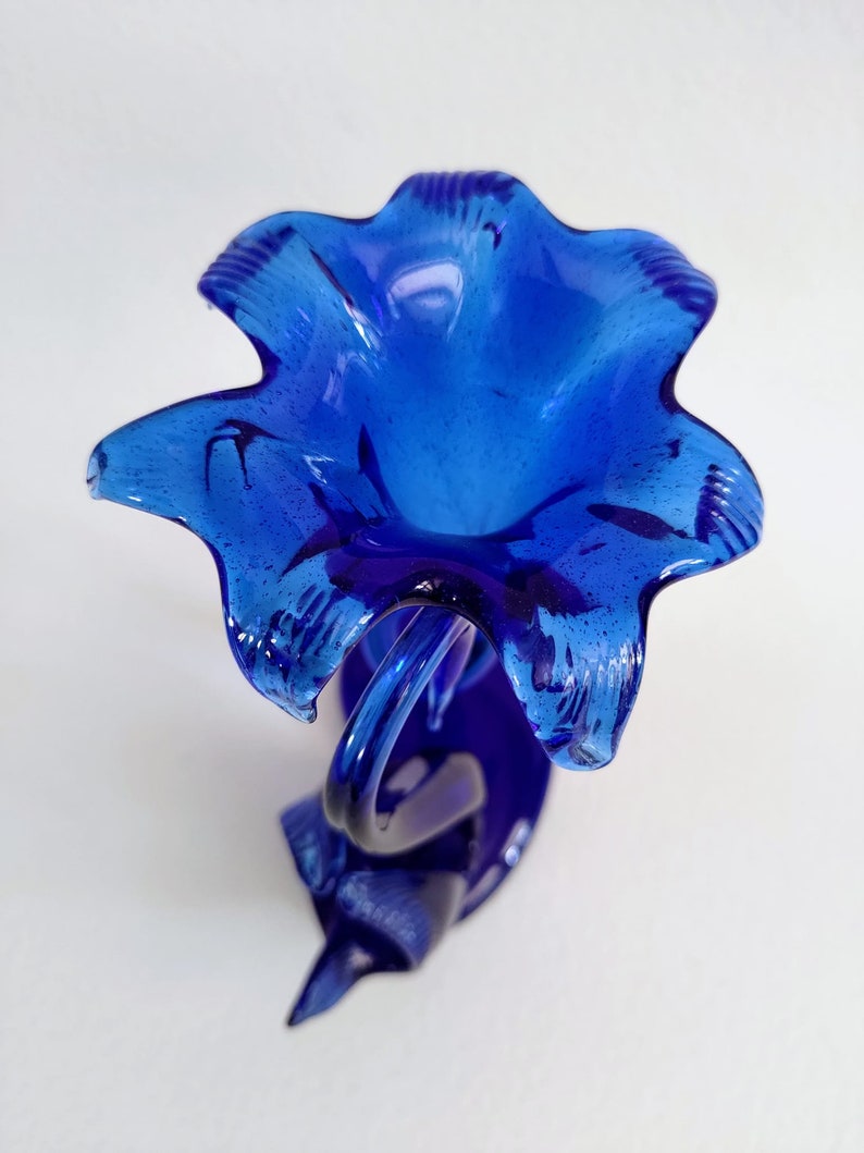 Antique Victorian Hand Blown Glass Spill Vase, in the Design of a Swan and Wavy Flower Etsy